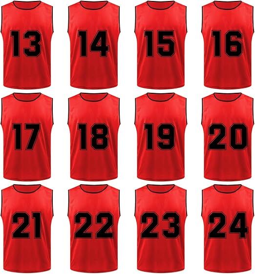 Kırmızı Antrenman Yeleği – Hafif Kumaş – İsteğe Bağlı Numara ve Firma Logo Baskı Seçenekli