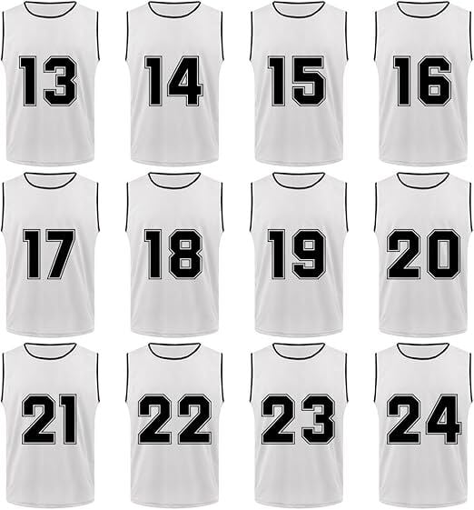 Beyaz Antrenman Yeleği – Hafif Kumaş – İsteğe Bağlı Numara ve Firma Logo Baskı Seçenekli