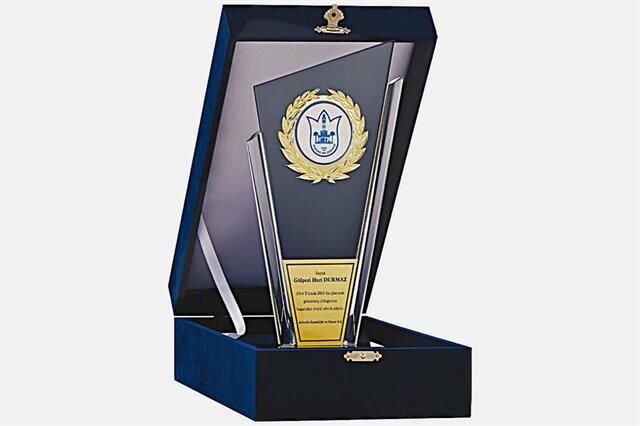 Bayspor M112 Kadife Kutulu Kristal Plaket 27 cm