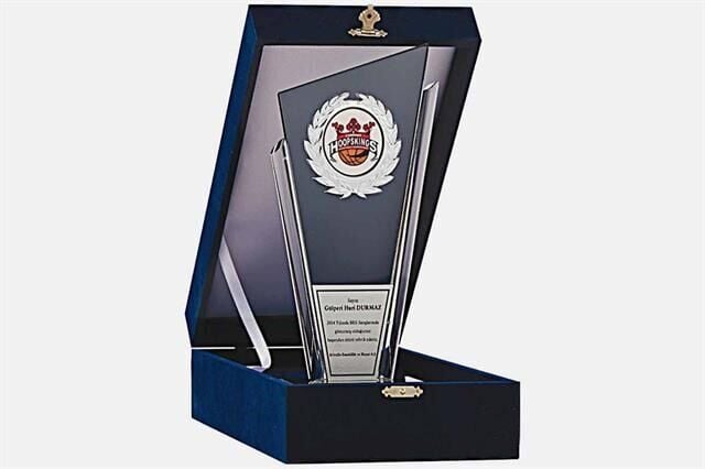 M114 Kadife Kutulu Kristal Plaket 27 cm