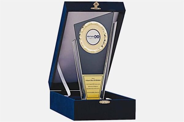Bayspor M116 Kadife Kutulu Kristal Plaket 27 cm