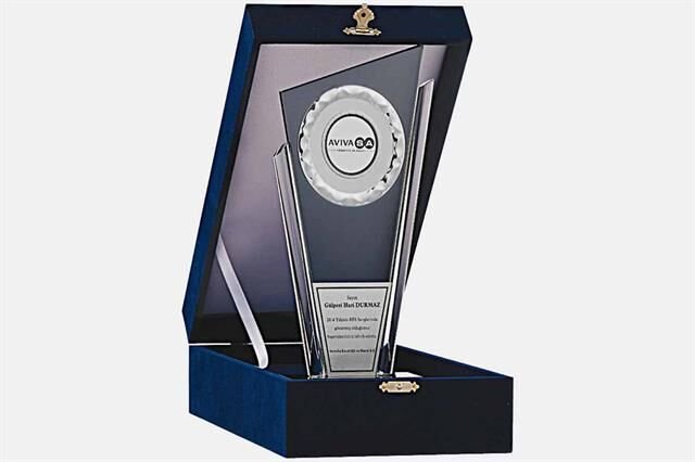 Bayspor M120 Kadife Kutulu Kristal Plaket 27 cm