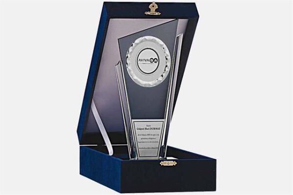 Bayspor M120 Kadife Kutulu Kristal Plaket 27 cm