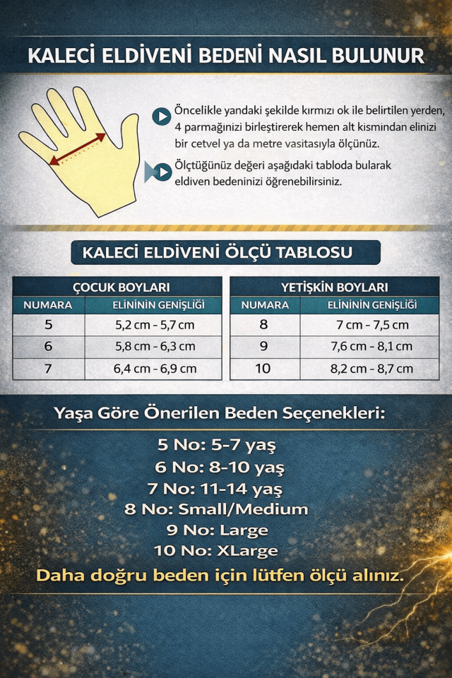 Kaleci Eldiveni | Kaymaz Avuç İçi Bilek Destekli | Çocuk ve Yetişkin