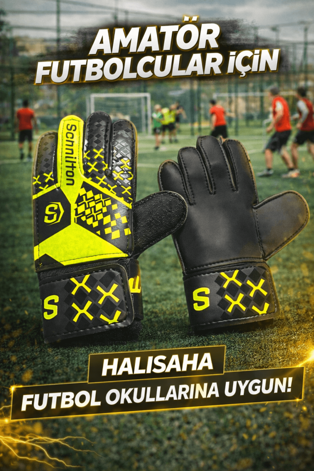 Kaleci Seti 3’lü – Bileklikli Kaleci Eldiveni, EVA Mini Tekmelik ve Uzun Konç Futbol Çorabı (Hediyeli)