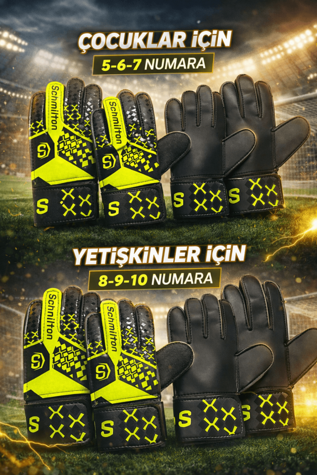 Kaleci Seti 3’lü – Bileklikli Kaleci Eldiveni, EVA Mini Tekmelik ve Uzun Konç Futbol Çorabı (Hediyeli)