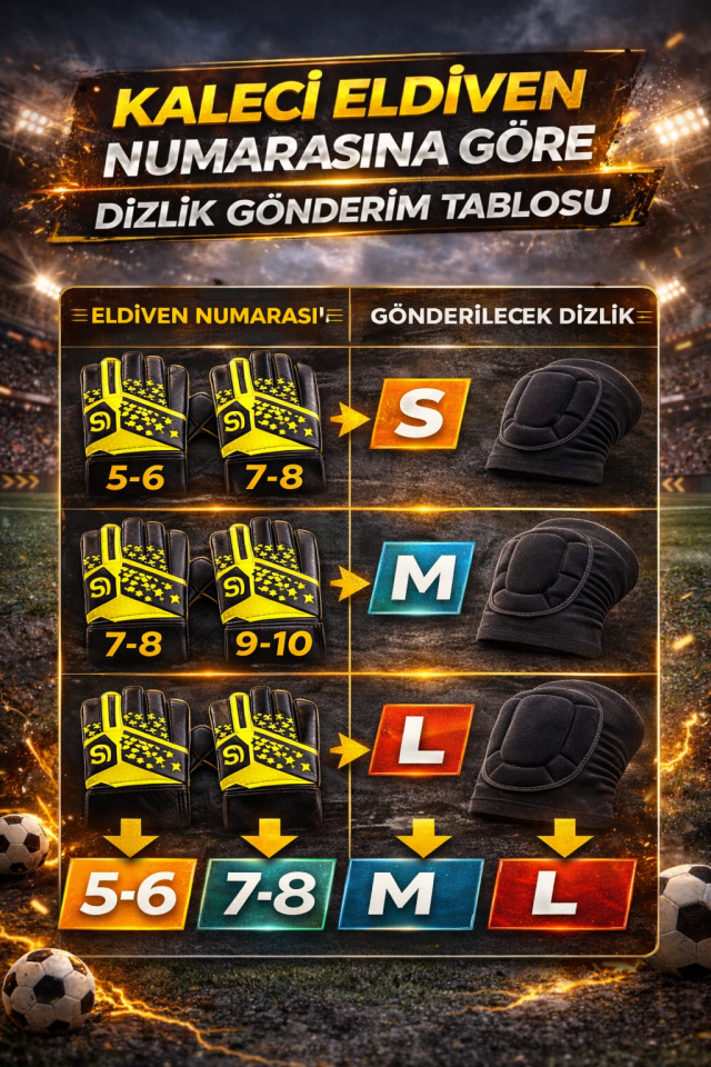 4’lü Kaleci Seti Kaleci Eldiveni Uzun Çorap Mini Tekmelik Darbe Emici Dizlik Futbol Kaleci Koruma Ekipmanları