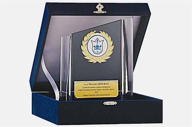 Bayspor M160 Kadife Kutulu Kristal Plaket 23 cm