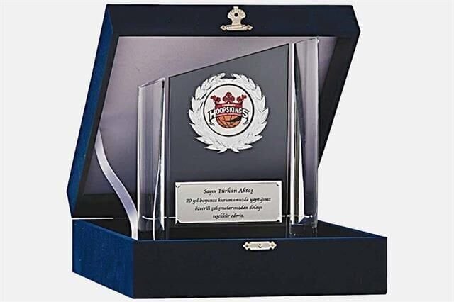 M162 Kadife Kutulu Kristal Plaket 23 cm