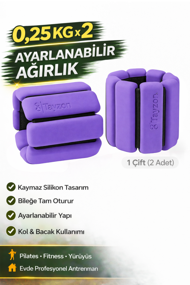 Pro Seri El Ayak Ayarlanabilir Silikon Ağırlık Bileklikleri 2 x 250 Gr