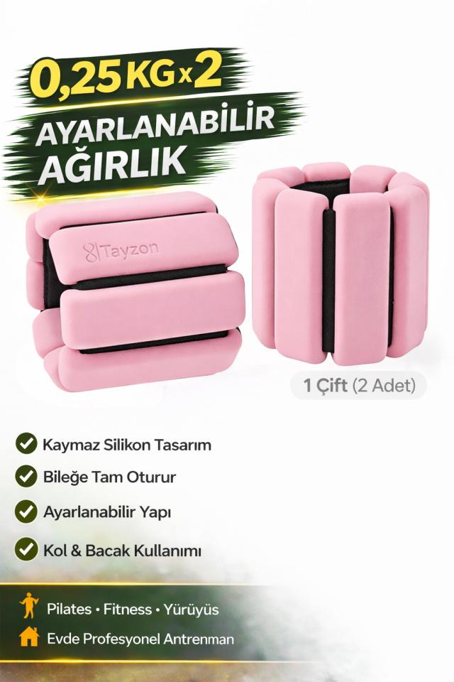 Pro Seri El Ayak Ayarlanabilir Silikon Ağırlık Bileklikleri 2 x 250 Gr