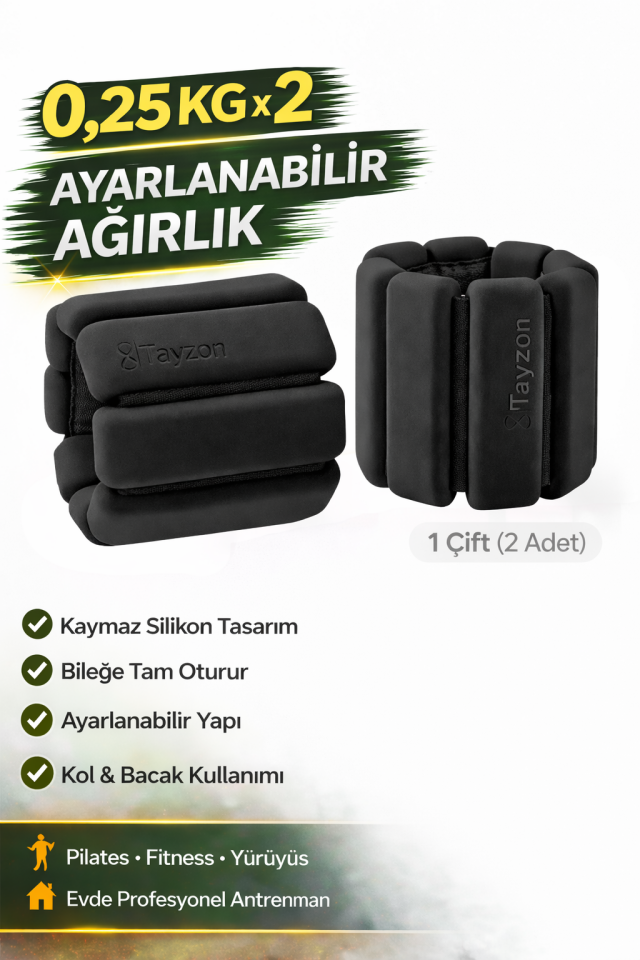 Pro Seri El Ayak Ayarlanabilir Silikon Ağırlık Bileklikleri 2 x 250 Gr