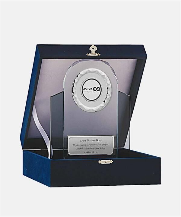 M192 Kadife Kutulu Kristal Plaket 24 cm M192 Kadife Kutulu Kristal Plaket 24 cm