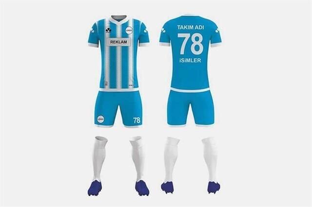 ZFD044 Dijital Futbol Forma Takımı V Yaka - Yağmur Desen