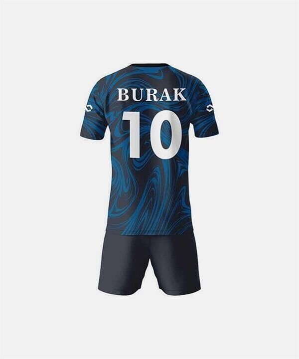 BSFT04 Dijital Futbol Forma Takımı V Yaka - Yağmur Desen